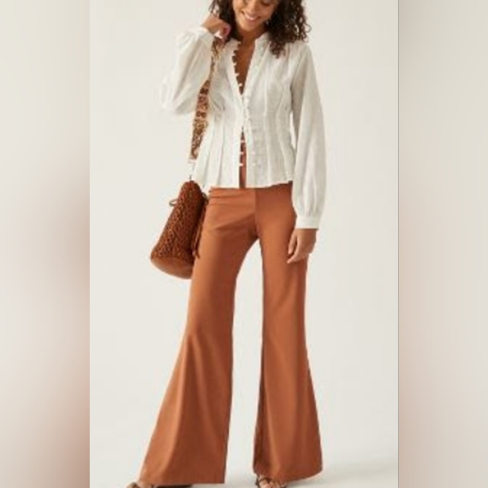 Anthropologie STRETCH CREPE FLAIR PANTS